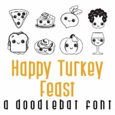 Happy Turkey Feast Doodlebat Font