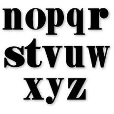 Letters lower Case N thru Z Vinyl for Coasters