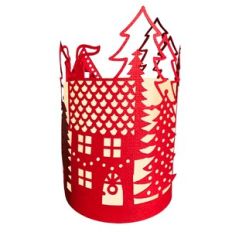 Festive Christmas Village Papercut Lantern