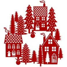 Festive Christmas Village Scene