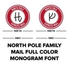 North Pole family mail full color monogram font