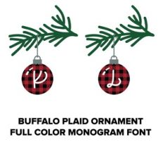 buffalo plaid ornament full color monogram font