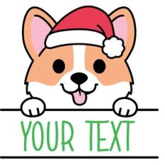 Christmas Corgi name frame