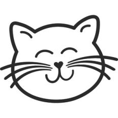 Cute Cat Face Outline
