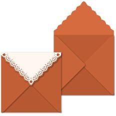 Lacy Acorn Flap 6x6 Envelope