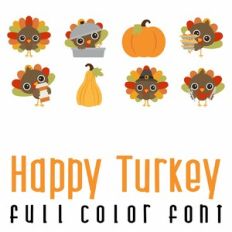 Happy Turkey Full Color Font