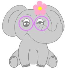 SISTER ELEPHANT BABY WITH GLASSES