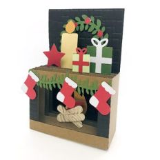 Christmas Fireplace Box Card