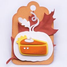 gift tag with Thanksgiving pie