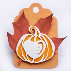 Thanksgiving tag with pumpkin