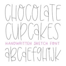 BFC Chocolate Cupcakes Cute Sketch Font