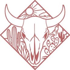 cow skull desert scene