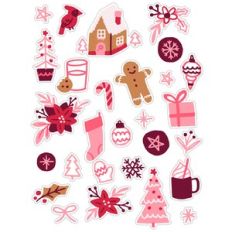 Holiday Poinsettia Sticker Sheet