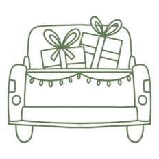 Presents Christmas Back Truck