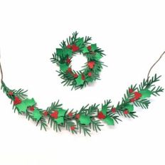 Mini pine wreath and garland