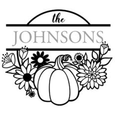 pumpkin wreath family name sign
