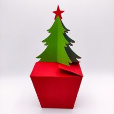 Box with Christmas tree