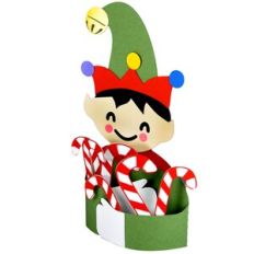 Elf Hug Bendi Card