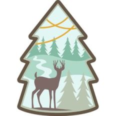 Christmas Tree Deer Shadow Box