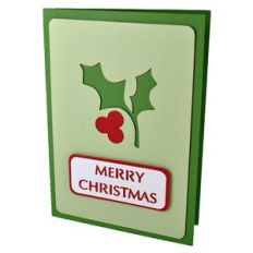Merry Christmas Holly - Layered Stencil Card