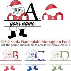 QFD Santa Nameplate Monogram Font