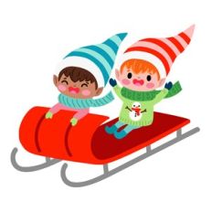 Christmas Elves Sledding
