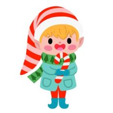 Christmas Elf with Candy Cane