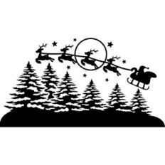 santa claus and full moon border