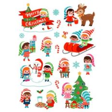 Kawaii Christmas Elf Stickers