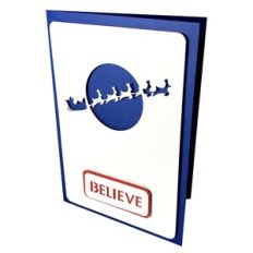 Santa’s Ride Believe Stencil Card