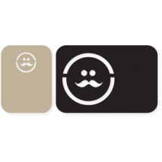 mustache face card