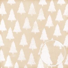 Beige and White Trees Christmas Cheer Monoprint Background Patterns