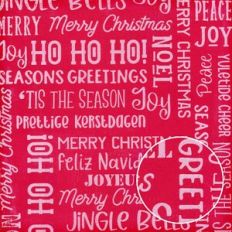 Red and White Shabby Christmas Cheer Words Monoprint Background Patter