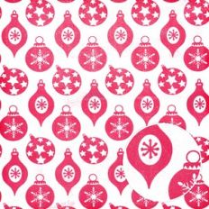 White and Red Baubles Shabby Christmas Cheer Monoprint Background