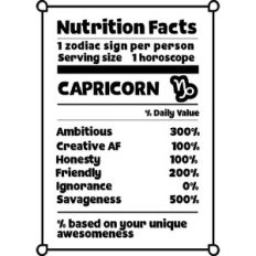 Capricorn Zodiac Nutrition Label