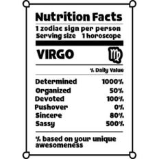 Virgo Zodiac Nutrition Label