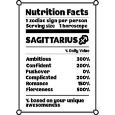 Sagittarius Zodiac Nutrition Label
