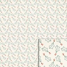 christmas holly patterned paper