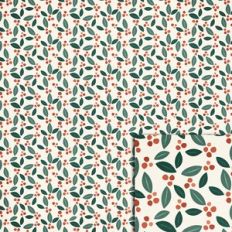 holly berries with leaves patterned paper