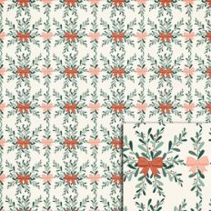 mistletoe with bows patterned paper
