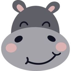 Cute Hippo Face Layered
