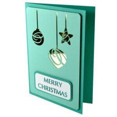 Merry Christmas Ornaments Layered Stencil Card