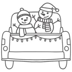 Snowmen Back of Truck
