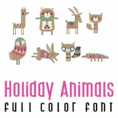 Holiday Animals Full Color Font