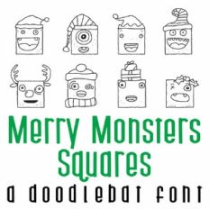 Merry Monster Squares Doodlebat Font