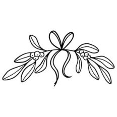 Bow with mistletoe berries branch