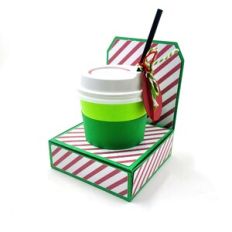 Christmas 4 oz Mini Coffee Tote , Sleeve and Gift Card