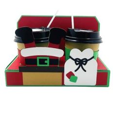Santa 4 oz Mini Double Coffee Tote, Sleeve and Gift Card