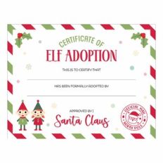 Elf adoption certificate
