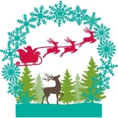 layered christmas scene